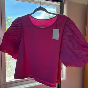 a new day Pink Puff-Sleeve Blouse